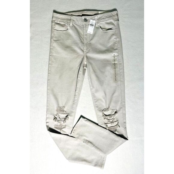 NWT American Eagle Next Level Stretch Hi Rise Jegging 10 LONG Khaki $60 - Picture 1 of 9